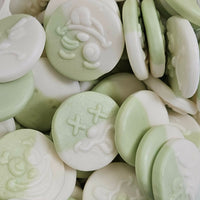 Apple smileys 100g apple flavoured foam sweets shaped like smiley faces