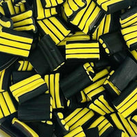 Banana liquorice stripes 100g banana flavoured liquorice sweets