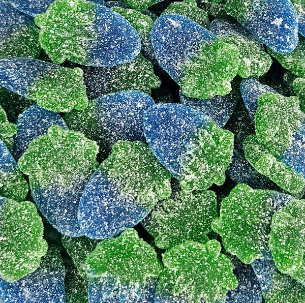 Blue raspberries 100g sour jelly sweets blue raspberry flavour