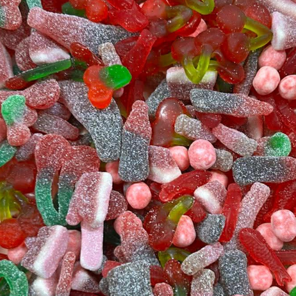 Cherry Mega Mix pick n mix – assortment of cherry flavour sweets in pouch UK