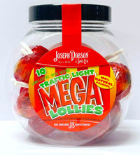 Dobsons traffic light mega lollies 10 pack jar colour changing lollipops