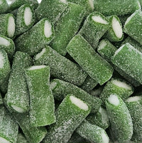 Fizzy apple pencils 100g apple flavoured sweets with fondant centre and sour coating