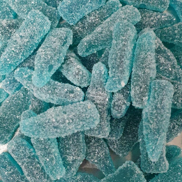 Fizzy blue raspberry bottles 100g sour gummy sweets blue raspberry flavour