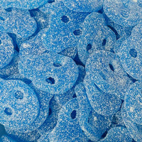 Fizzy blue skulls 100g peach and lemon sour gummy sweets
