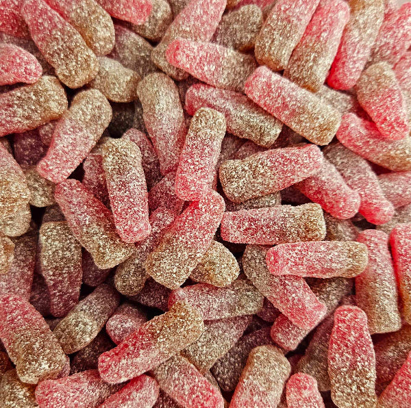 Fizzy cherry cola bottles 100g sour gummy sweets cherry and cola flavour