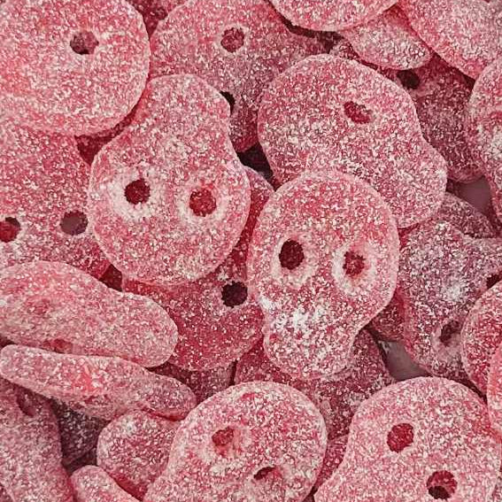Fizzy peach skulls 100g sour gummy sweets peach flavour