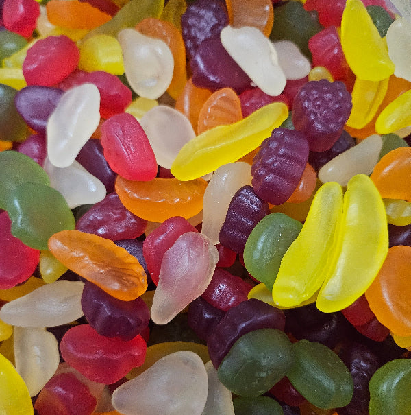 Funky fruits 100g fruit flavoured gummy sweets in fruit shapes