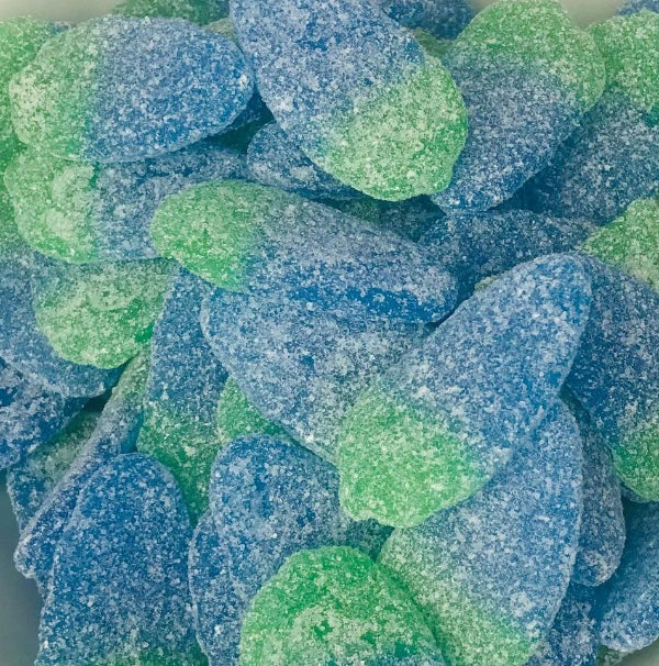Giant sour blue raspberries 100g sour jelly sweets blue raspberry flavour