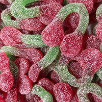 Jumbo fizzy cherries 100g sour cherry twin gummy sweets
