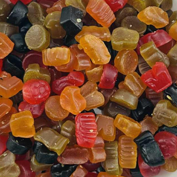 Lions mini sports mix 100g fruit and liquorice hard gum sweets
