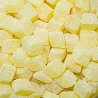 Pineapple cubes 100g hard boiled sweets with chewy centre and sugar coating