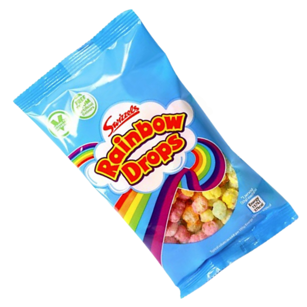 Rainbow drops 70g colourful puffed maize and rice sweets