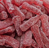 Swedish raspberry soda bottles 100g raspberry soda flavoured gummy sweets shaped like bottles