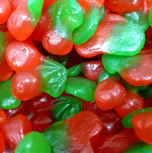 Twin cherries 100g cherry flavoured jelly sweets