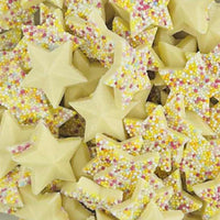 White snowie stars 100g white chocolate flavour star shaped sweets